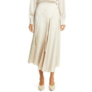 Vince Women's Tassel Detail Asymmetric Seam Midi Length Satin Skirt